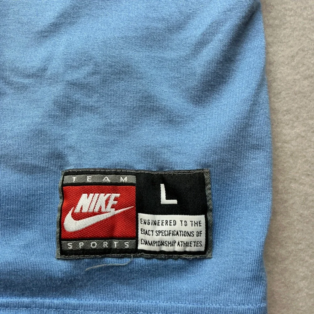 Nike UNC‎ Tar Heels Quarter Zip Polo Shirt Large Blue Argyle Stripe Vintage Men